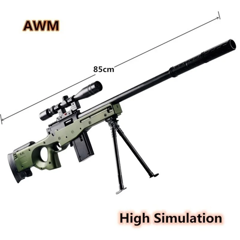 AWM снайперские винтовки для детей, игрушки для безопасности, безболезненная Высококачественная ручная/электрическая игрушечная пушка PUBG, водяной пистолет, имитация мушкетного пистолета