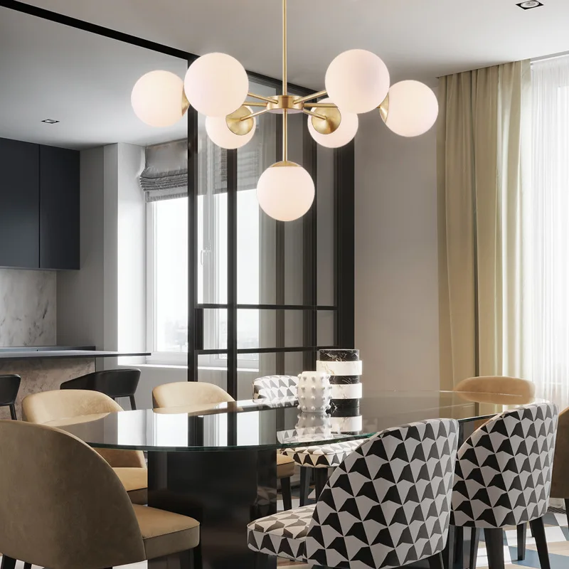 Kopen LukLoy Moderne Kroonluchter Hanger Glazen Bal Hanglampen Suspension Verlichting Armatuur Globe Lamp Moderne Keuken Loft Verlichtingsarmaturen