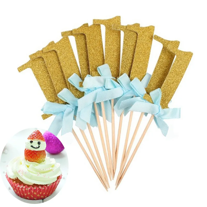 10pc 1st Happy Birthday Animal Cake Cupcake Toppers First Party Decorations Kids Boy Girl 1 Year Princess Supplies Babyshower | Дом и сад
