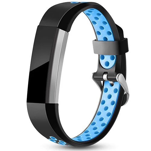 Black blue Tschick Для Fitbit Alta/Alta HR полос, спортивный сменный аксессуар браслет с пряжкой для часов маленький и большой - Цвет: Black blue