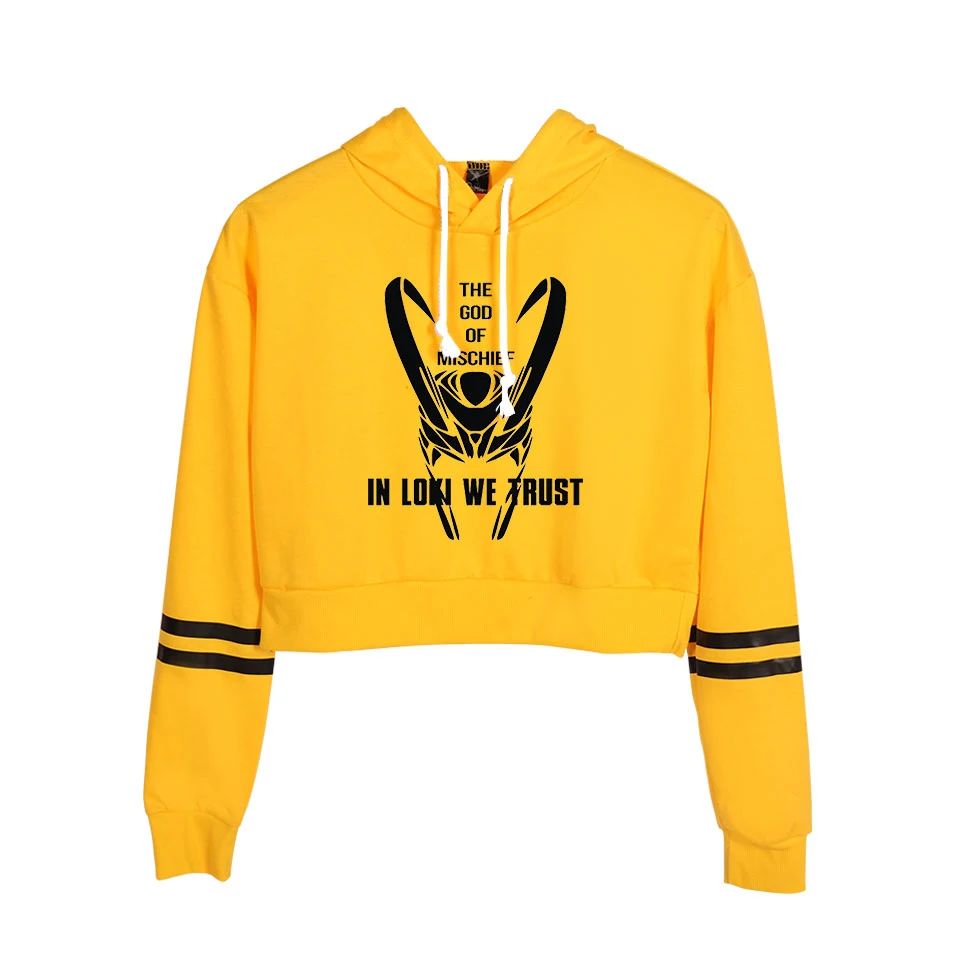 Толстовка Женская с длинным рукавом LOKI Модный свитшот крутым пупком пикантная