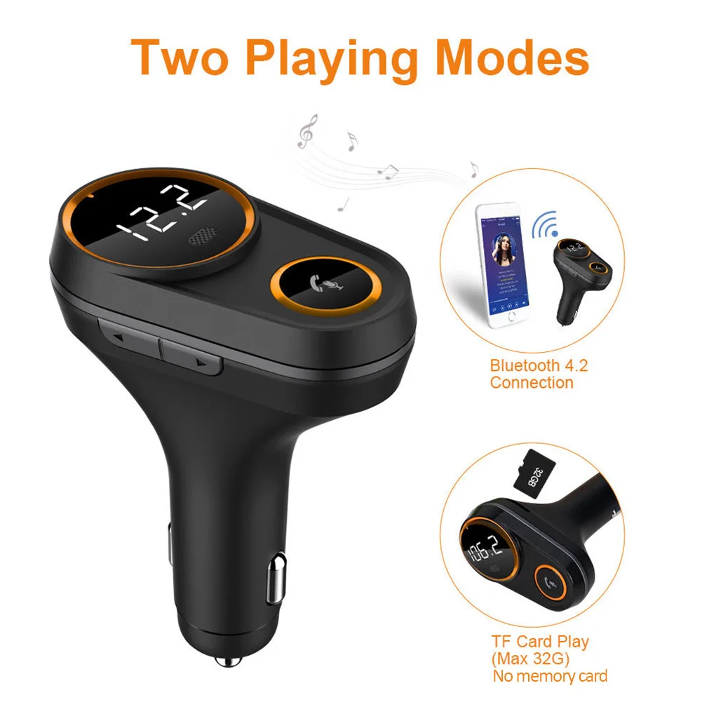 OLED Экран Автомобильный MP3-плеер fm-передатчик Lossless музыка Bluetooth Dual USB Hands Free против