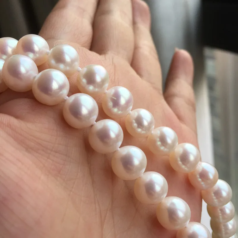 Женское Ожерелье из натурального пресноводного жемчуга 9-10 мм | Украшения и