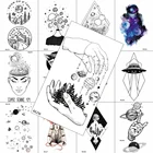 Временные татуировки цепочки с планетами, лес, искусственные украшения, боди-арт, татуировки на руку, реалистичные, моющиеся, геометрические татуировки для взрослых