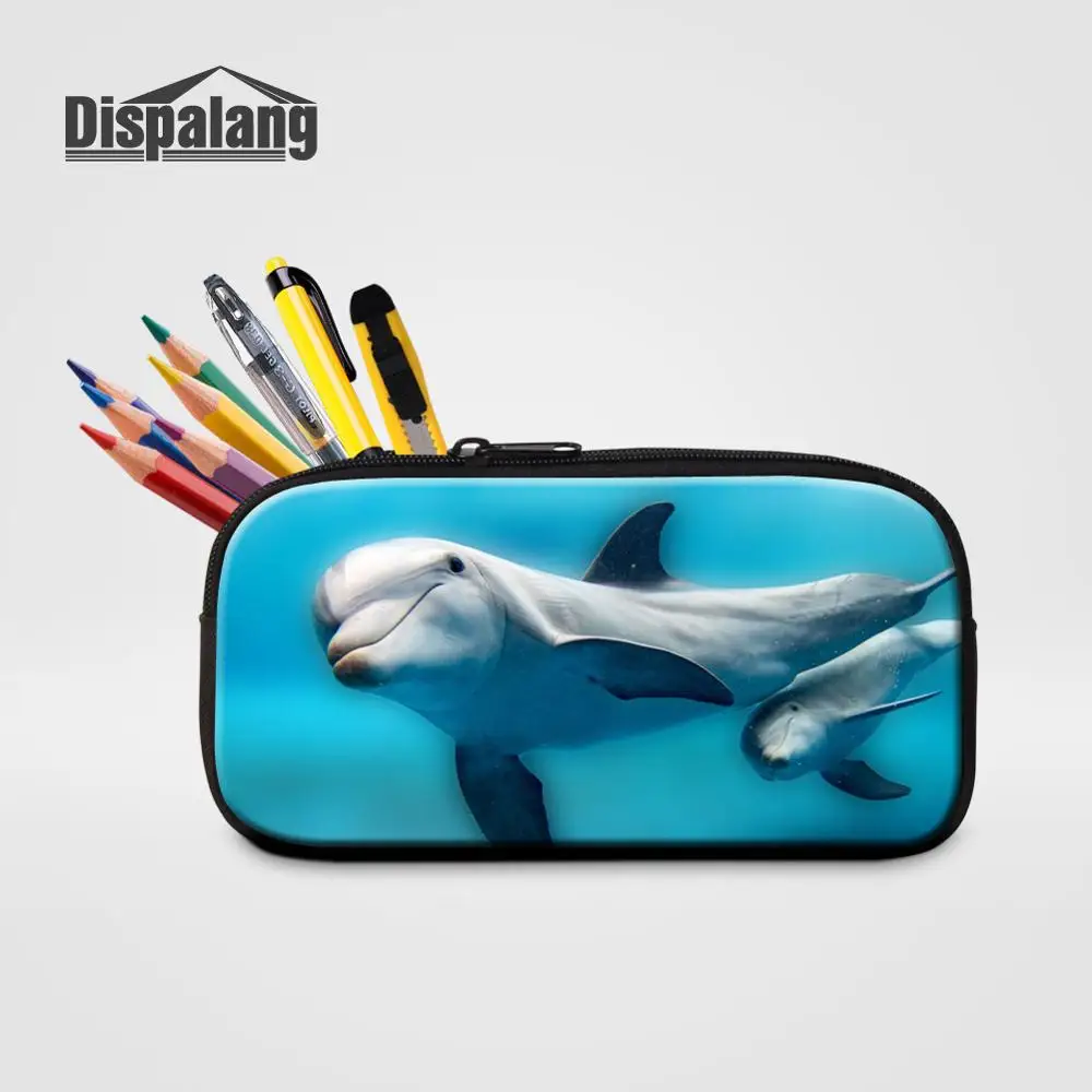 Pencil Case Милые школьные сумки с изображением дельфина; чехол-карандаш; 2 шт.; детский модный рюкзак; 16 дюймов; рюкзаки для школьников; для мальчиков и девочек; сумка для книг; Rugzak - Цвет: Pencil Case