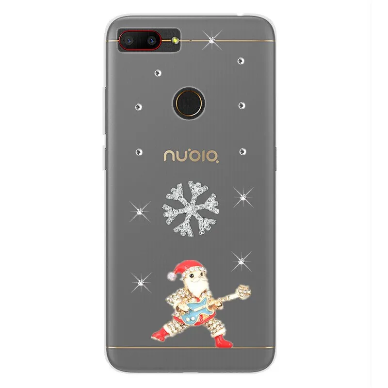 Стразы чехол со снежинкой и розой для телефона ZTE Nubia Z17 lite Z18 Z11 Mini S N3 N2 N1 M2 Axon 7| |