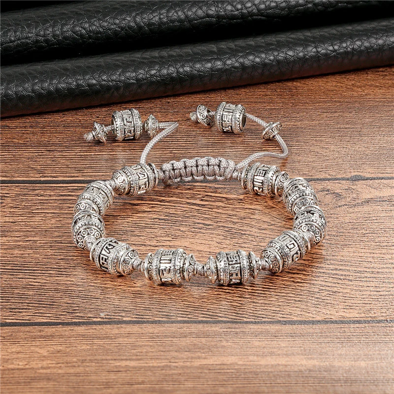 Буддистский ретро браслет с шестью надписями|alloy bracelet|bracelet menbracelet women |