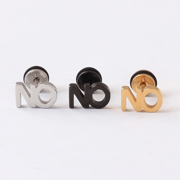 1 пара забавных надписей без букв мужские и женские серьги из титановой