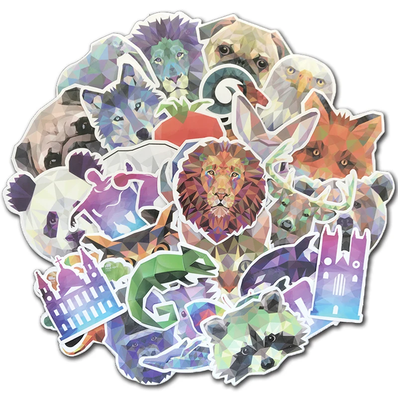 35 шт./лот смешанные забавные пиксели Геометрические Животные наклейки для