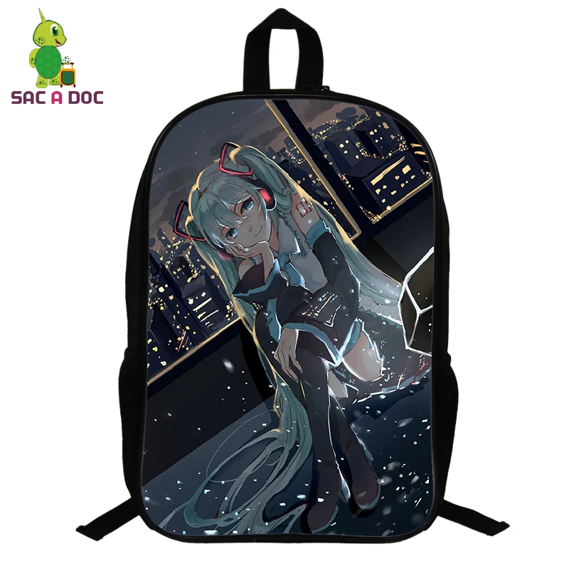 Многоцветный 14,5 дюймов школьные сумки Miku Hatsune японский аниме Школьный портфель для подростков мультяшный рюкзак для девочек Подарочный рюкзак - Цвет: Многоцветный