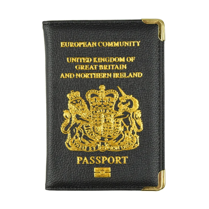 DIKEDAKU медная кромка UK Обложка для паспорта женщин с Откидывающейся Крышкой из