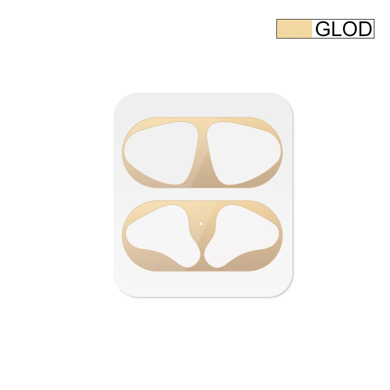Gold Металлическая Пылезащитная наклейка для Apple AirPods, чехол, Пыленепроницаемая защитная наклейка, защитная пленка для Air Pods, аксессуары - Цвет: Gold