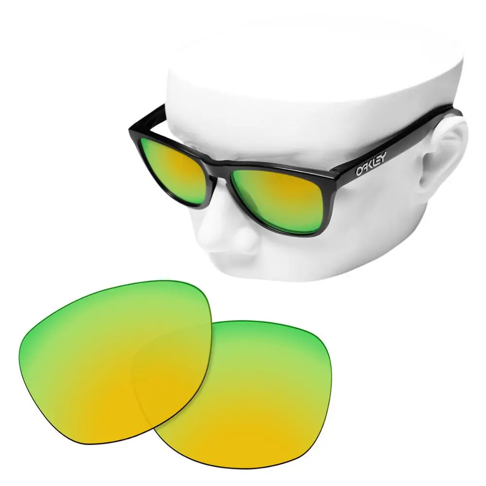 OOWLIT поляризованные Сменные линзы 24 каратного золота зеркальные для Oakley Frogskins