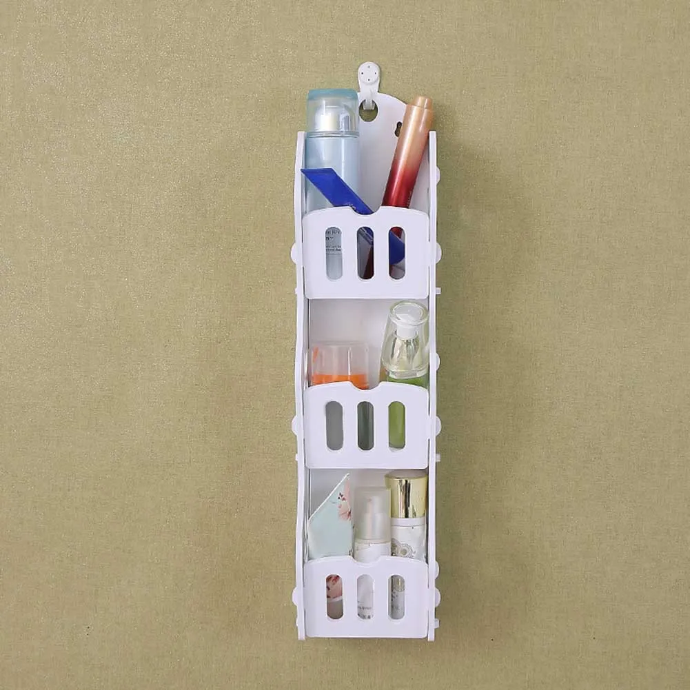 Полка для хранения настенная 3 слойная полка органайзер ванной косметики