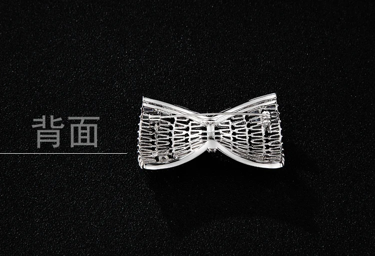 

Copper Cubic Zircon stones bowknot collar female clothes bar pin brooch shawl cardigan delicate pin buckles