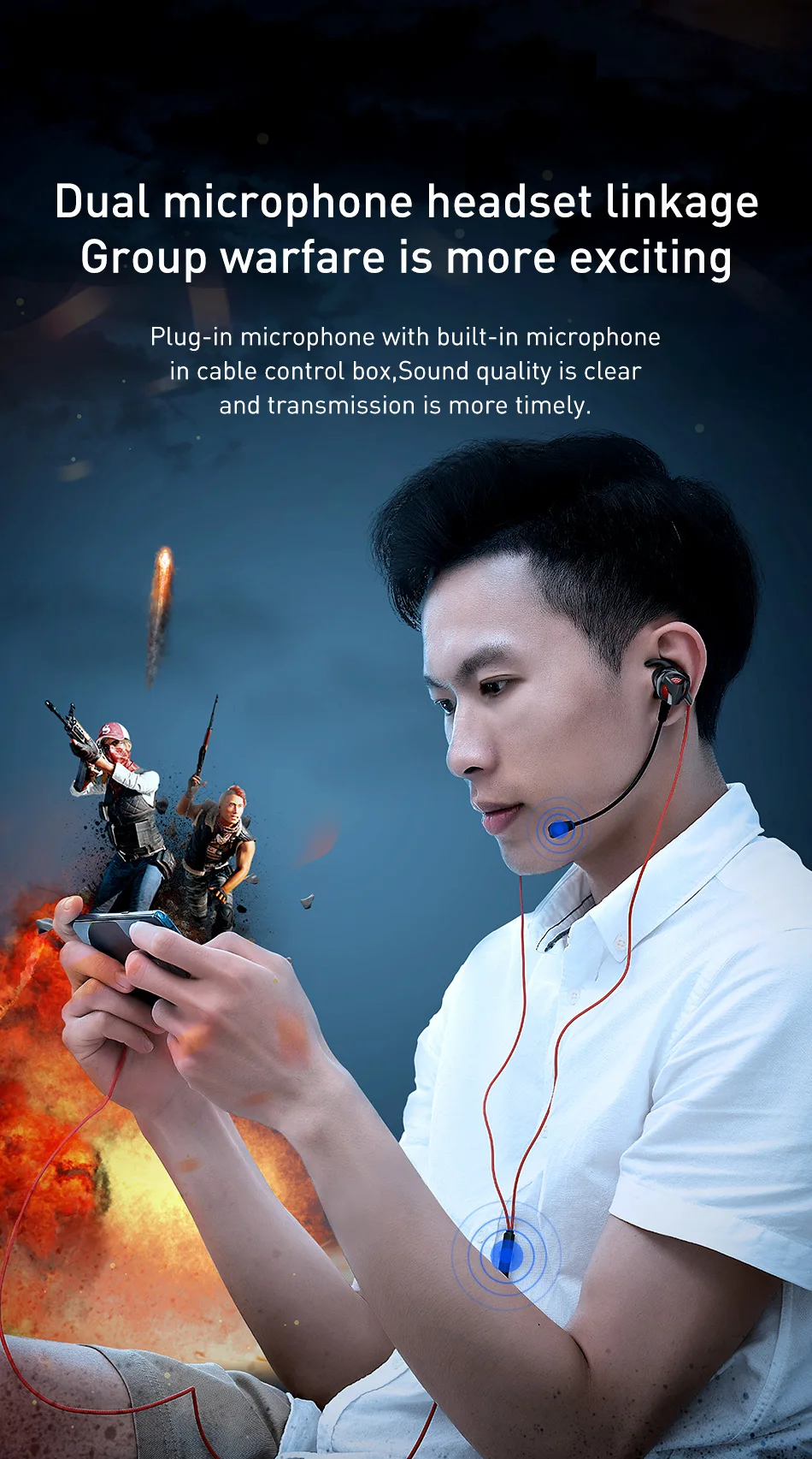 Baseus Игровые наушники для Pubg контроллер GAMO-15 3D стерео наушники для мобильных pubg геймеров со съемным HD микрофоном