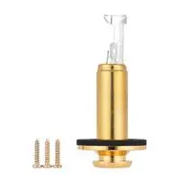Gold with Screws Одноканальный моно-гитарный эндпин Джек штепсельные розетки для гитары 3 зубец хромированный с резьбой Cycinder длинный гитарный Бас выход Джек - Цвет: Gold with Screws