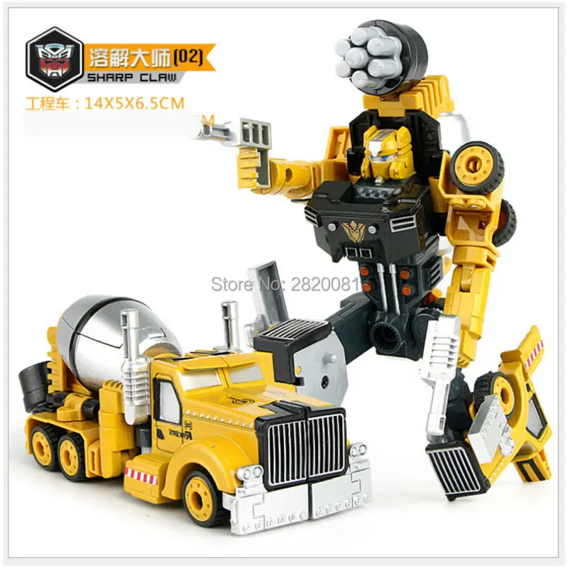 5-в-1 преобразования робота из мультфильма автомобиля игрушки Инженерная машина