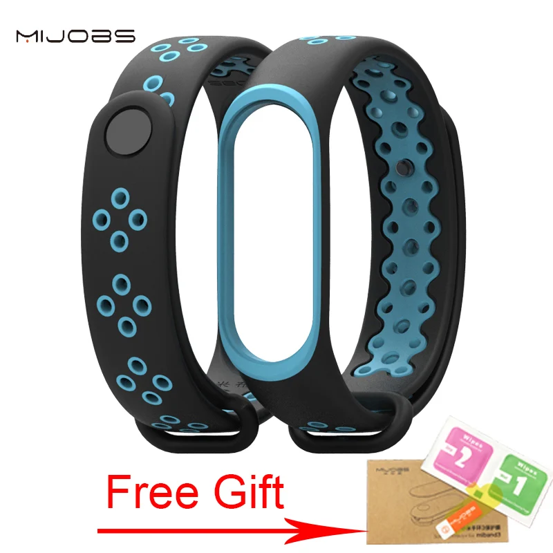Black Blue Xiaomi mi ремешок, 3 ремешка, браслет, цветной ремешок для mi Band 3, браслет, сменный смарт-браслет, аксессуары для mi band 3, силиконовый - Цвет: Black Blue