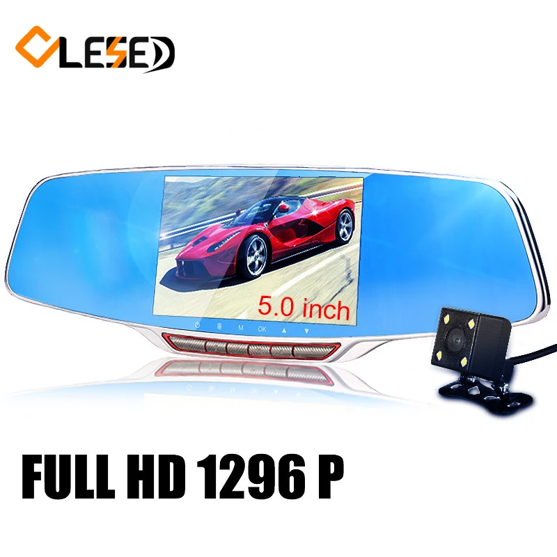 Автомобильная камера заднего вида два объектива зеркало Авто DVRs автомобили DVR