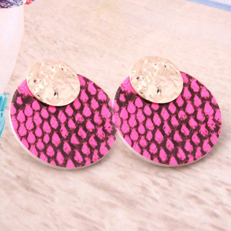 snake purple NeeFu WoFu точка флуоресцентная кожа серьги с тигром змея медь для женщин Brinco Oorbellen модные ювелирные изделия оптом - Окраска металла: snake purple