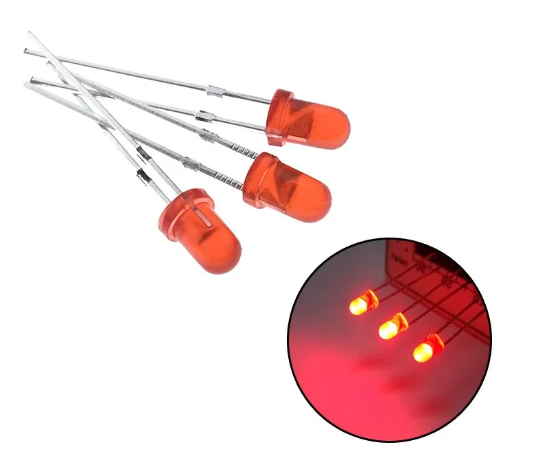 Red 100pcs Светодиодный Диод 1 цвет = 100 шт/5 цветов s* 20 шт = 100 шт./лот круглый светильник 3 мм/5 мм красный зеленый синий желтый белый M1 - Испускаемый цвет: Red 100pcs