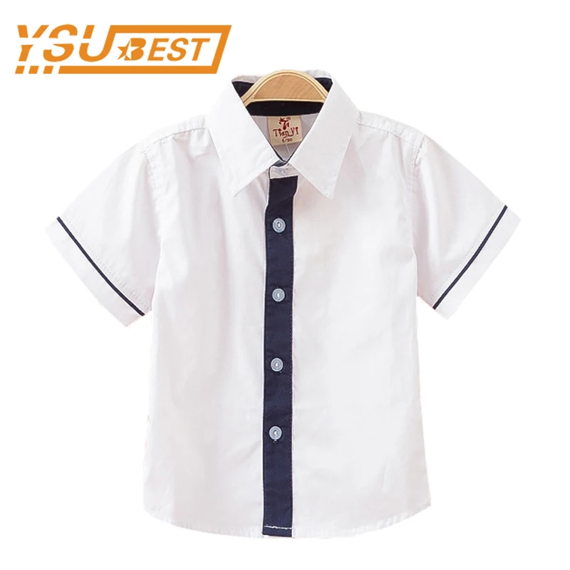 Летняя Повседневная хлопковая блузка с короткими рукавами для маленьких