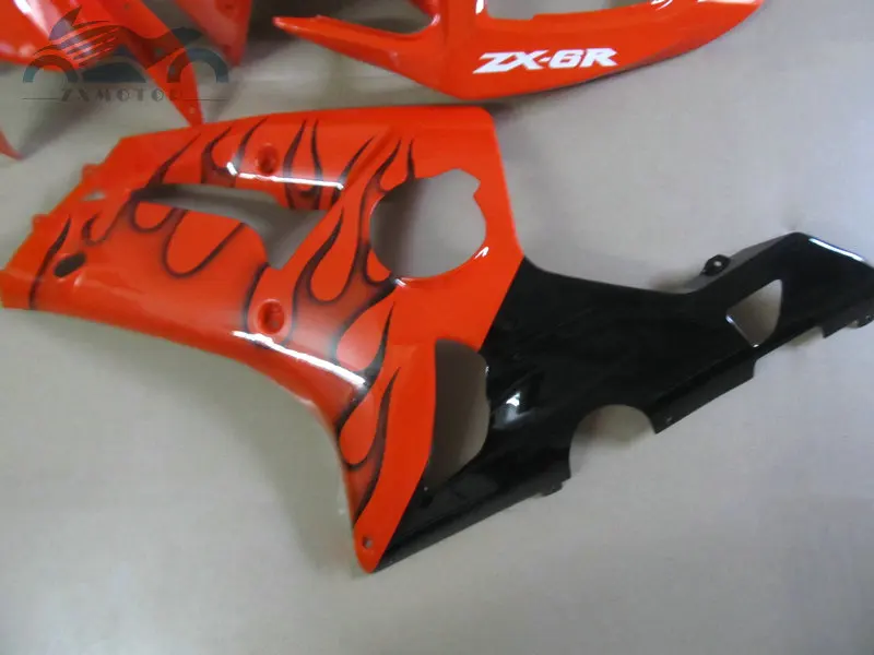 ABS Plastic fairings kit for KAWASAKI Ninja ZX 6R 2003 2004 Injection racing fairing set ZX6R 636 03 04 orange aftermarket parts |