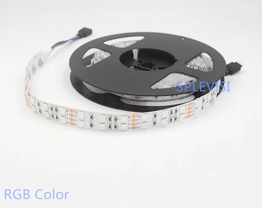 SPLEVISI неводостойкая Светодиодная лента 12 В постоянного тока 120 светодиодов/м RGB 5050 5 м/двухрядная катушка теплый белый/холодный белый/RGB светодиодный ленточный светильник