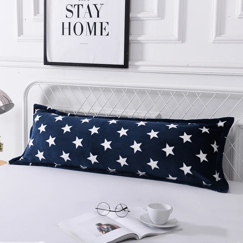 Pillowcase-1 Зимний теплый фланелевый двойной чехол для подушки, толстая Коралловая флисовая наволочка для взрослых, длинный Чехол для подушки 48x150 см/48x120 см/48x180 см - Цвет: Pillowcase-1