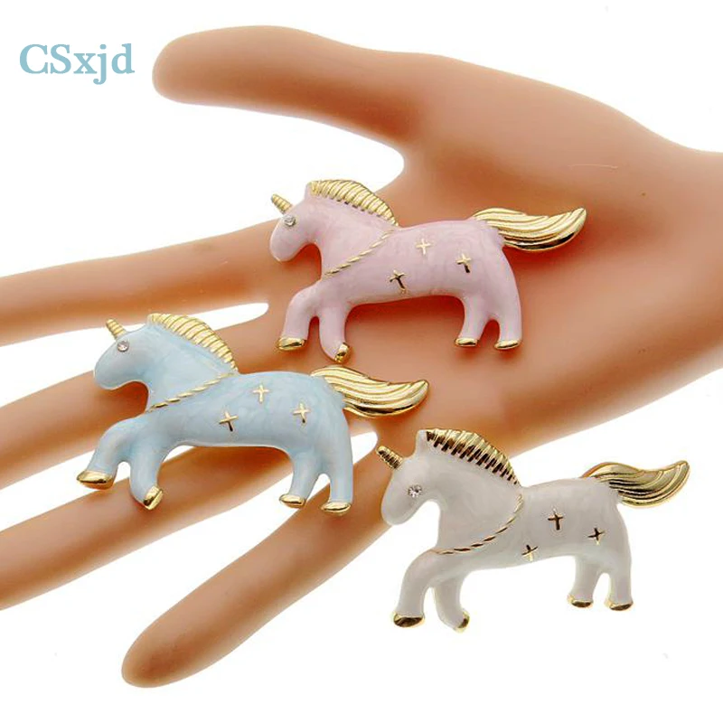 CSxjd модная булавка милая девушка мода Розовый Синий Бежевый Единорог DIY Броши
