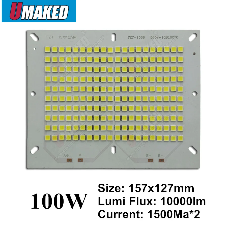 Полная мощность 100 Вт прожектор светильник, яркость 10000лм led PCB прожектор светильник, алюминиевая пластина основание для наружного светильник