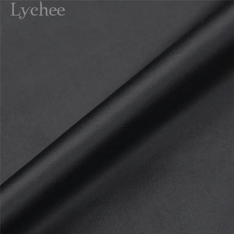 Lychee Life чистый черный стрейч искусственная кожа ткань эластичная синтетическая кожа для юбки брюки DIY швейный материал для одежды