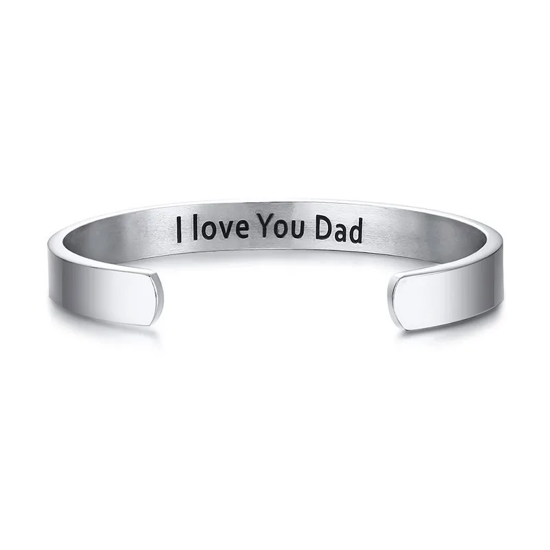 Папа браслеты для мужчин ручной штампованный папа Мощность Браслет манжета