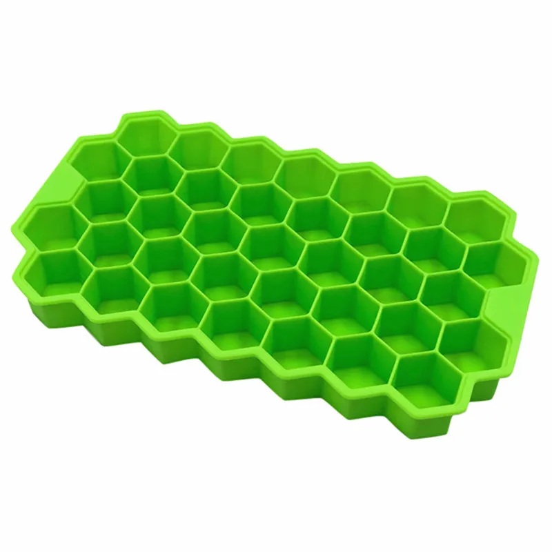 Green Силикагель для пчелиных сот формочки для льда 37 Коробки из Форма для приготовления льда один кубики льда 9,5 мл большой лед форма, форма - Цвет: Green