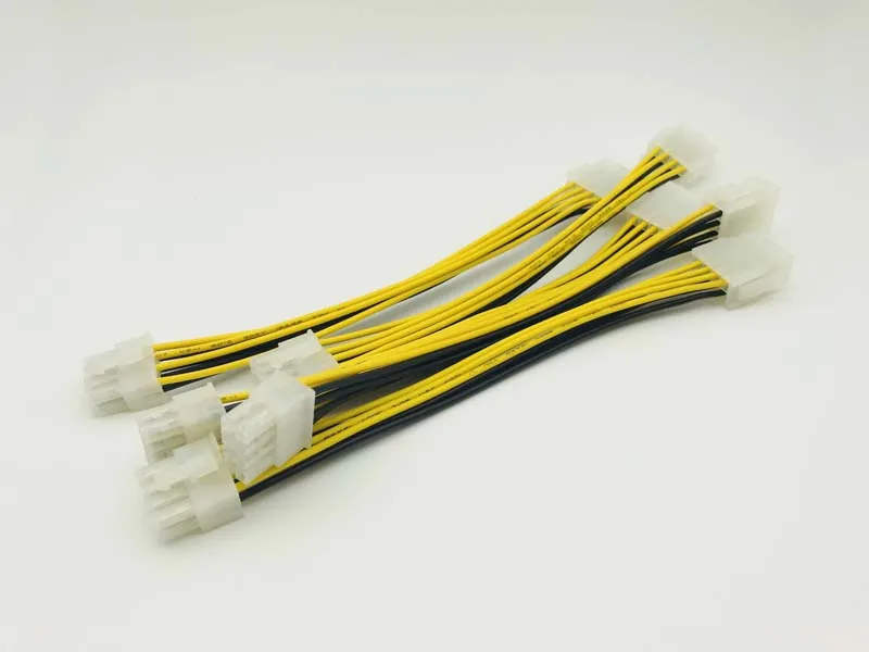 5 шт. кабель 20 см 8Pin штекер женский ПК источник питания ЦП УДЛИНИТЕЛЬ шнур разъем