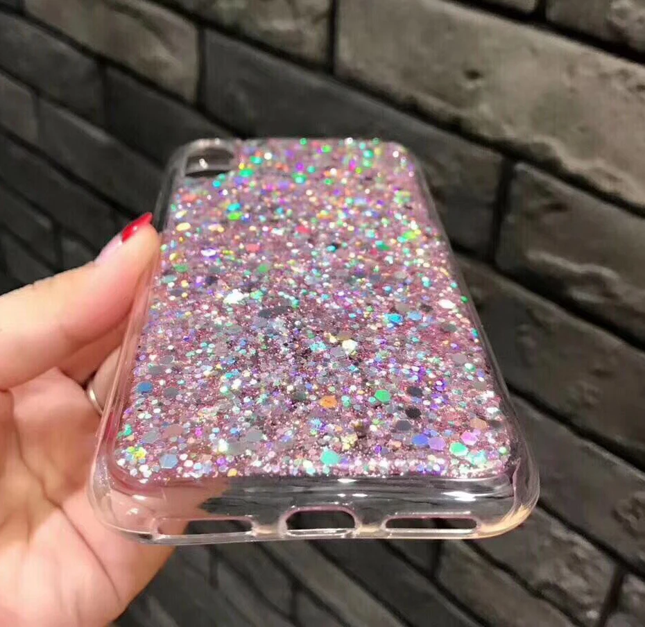 Yhcsz мягкий силиконовый Bling блестка противоударный чехол для телефона iPhone 6 6S 7 8 Plus x