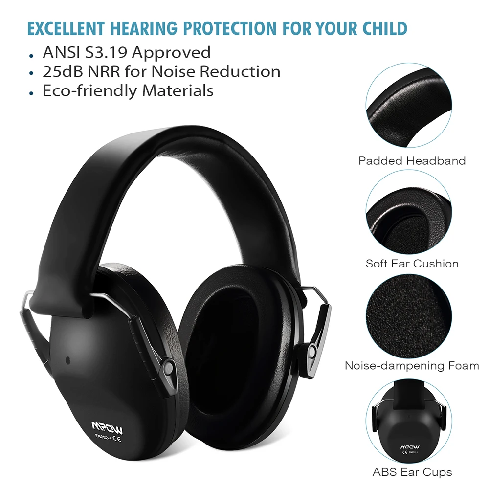 Mpow HM068 детская защита для слуха NRR 25dB мягкие наушники с защитой от шума Детские