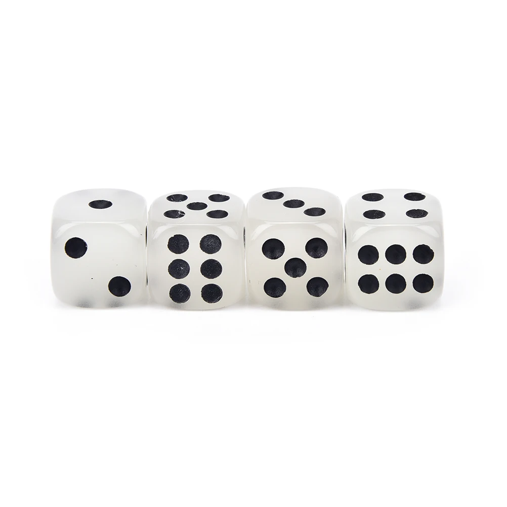 4 шт филе черный пунктов светящиеся игральные кости 6 сторона для настольной