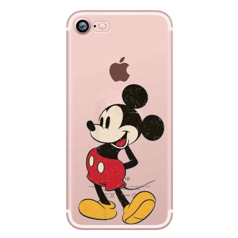 Супер милый Стич Микки Маус Минни силиконовый чехол для iphone 6 7 8 Plus X 10 телефонные