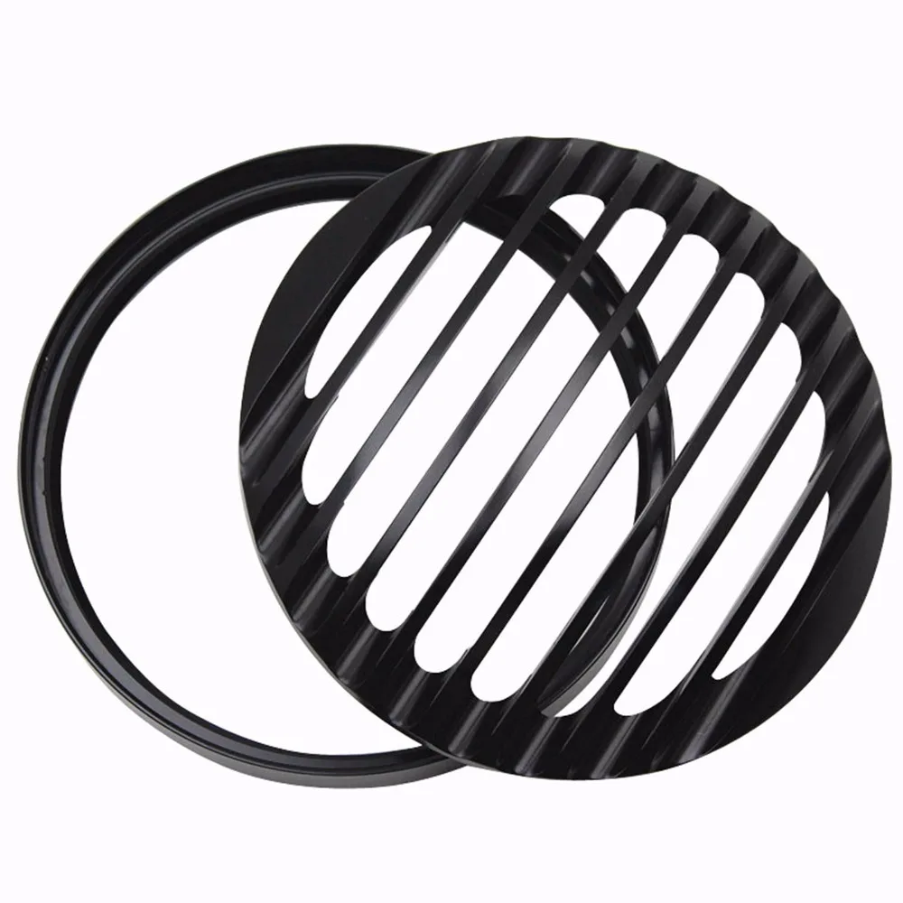 black 5-3/4 5,7" мотоциклетный проектор светодиодный фонарь и корпус алюминиевая крышка гриля для Sportster Dyna Iron 883 - Цвет: black