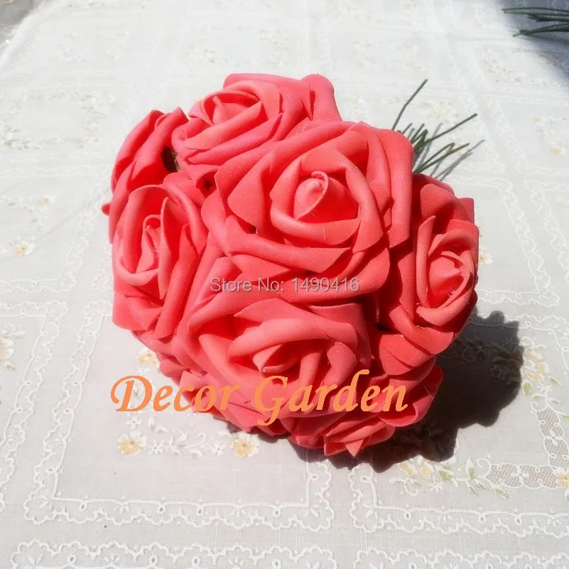 

Wholesale 50PCS 7CM PE Red Artificial Foam Roses For DIY Wedding Bouquet Wrist Roses Flowers Home Floral Decor