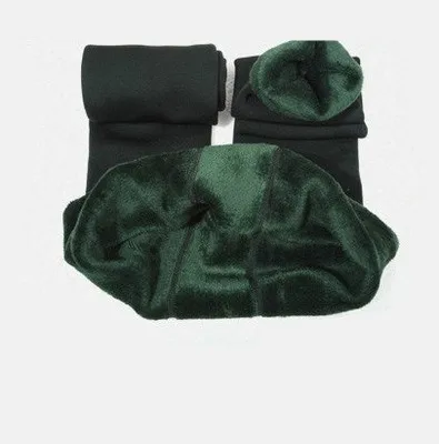Deep Green 8 цветов размера плюс кашемировые леггинсы женские повседневные теплые зимние леггинсы бархатные вязаные толстые тонкие эластичные рождественские леггинсы - Цвет: Deep Green