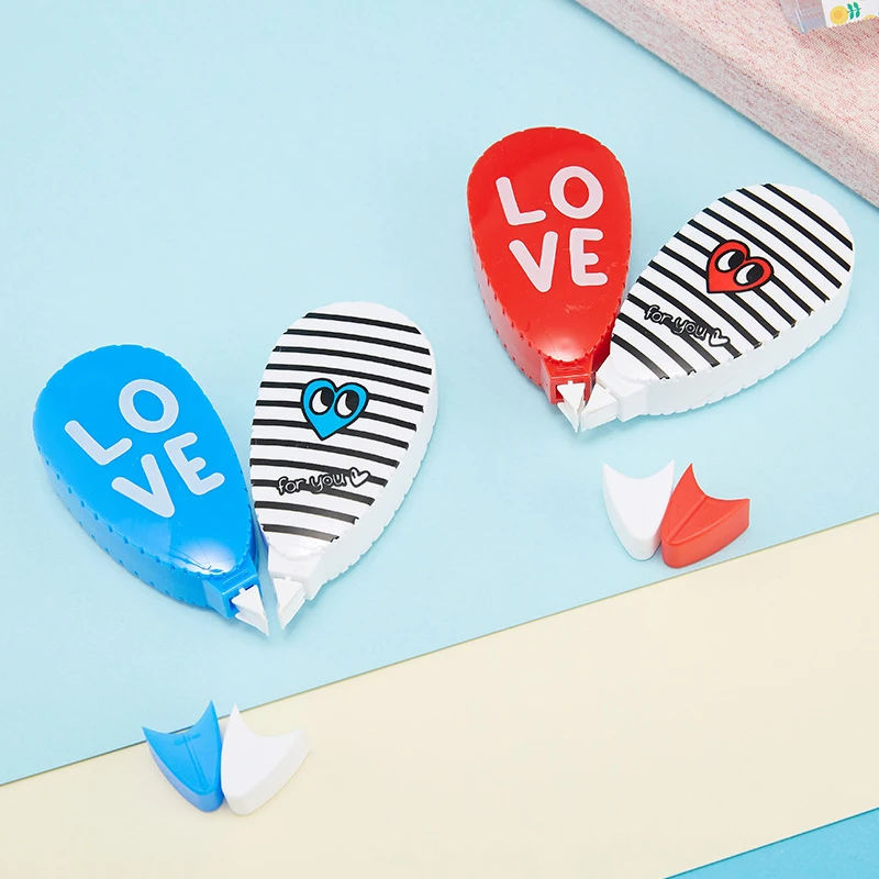 Корректирующая лента в виде сердца 2 модели школьные материалы кавайные