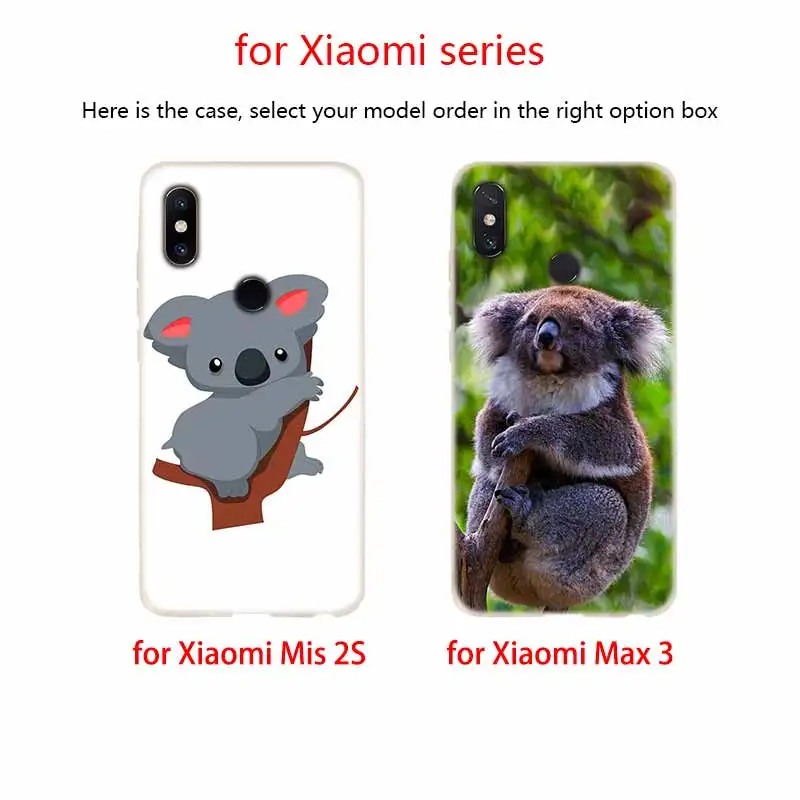 Мягкий силиконовый чехол из ТПУ для Xiaomi Mi 11 10 8 9 CC9 E Poco X3 Pro A2 A3 Lite SE 6X Ultra Cute koala bear |