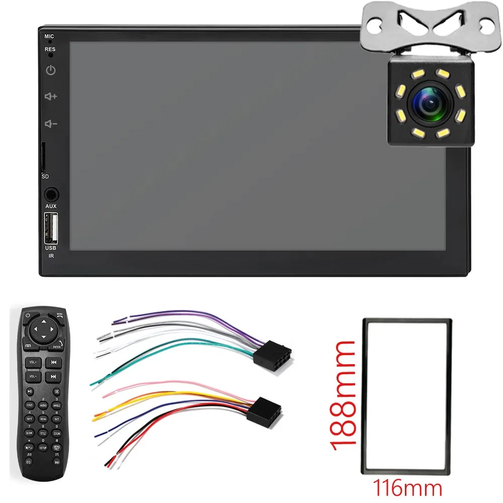I-7049D-carplay-8LED Carplay 2 din автомагнитола " HD плеер MP5 сенсорный экран цифровой дисплей Bluetooth Мультимедиа USB 2din Авторадио автомобильный резервный монитор - Цвет: I-7049D-carplay-8LED
