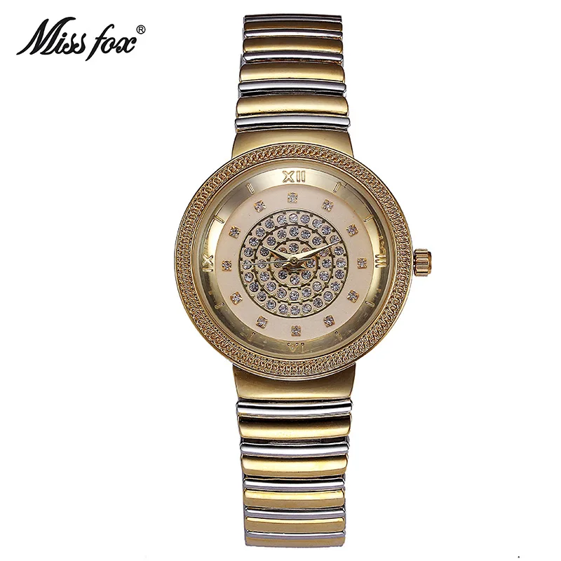 Часы наручные Miss Fox Женские кварцевые брендовые Роскошные модные с браслетом под
