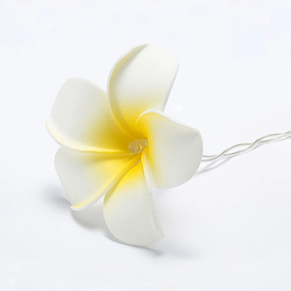 HUSUYUHU Plumeria Цветочная фея световая гирлянда ручной работы ткань на батарейках для