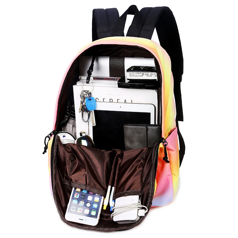 2018 СКИОНЕ Цвет градиента Школьные водонепроницаемые многофунгционнальнные