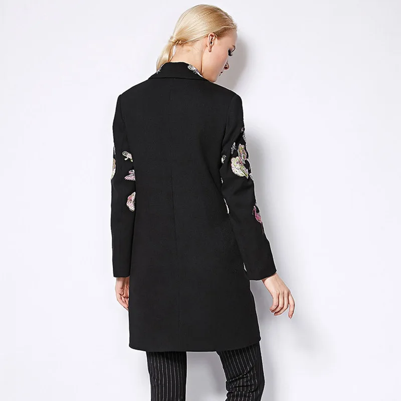 Шерстяные пальто 2020 осень зима новый отложной воротник винтажный полный рукав